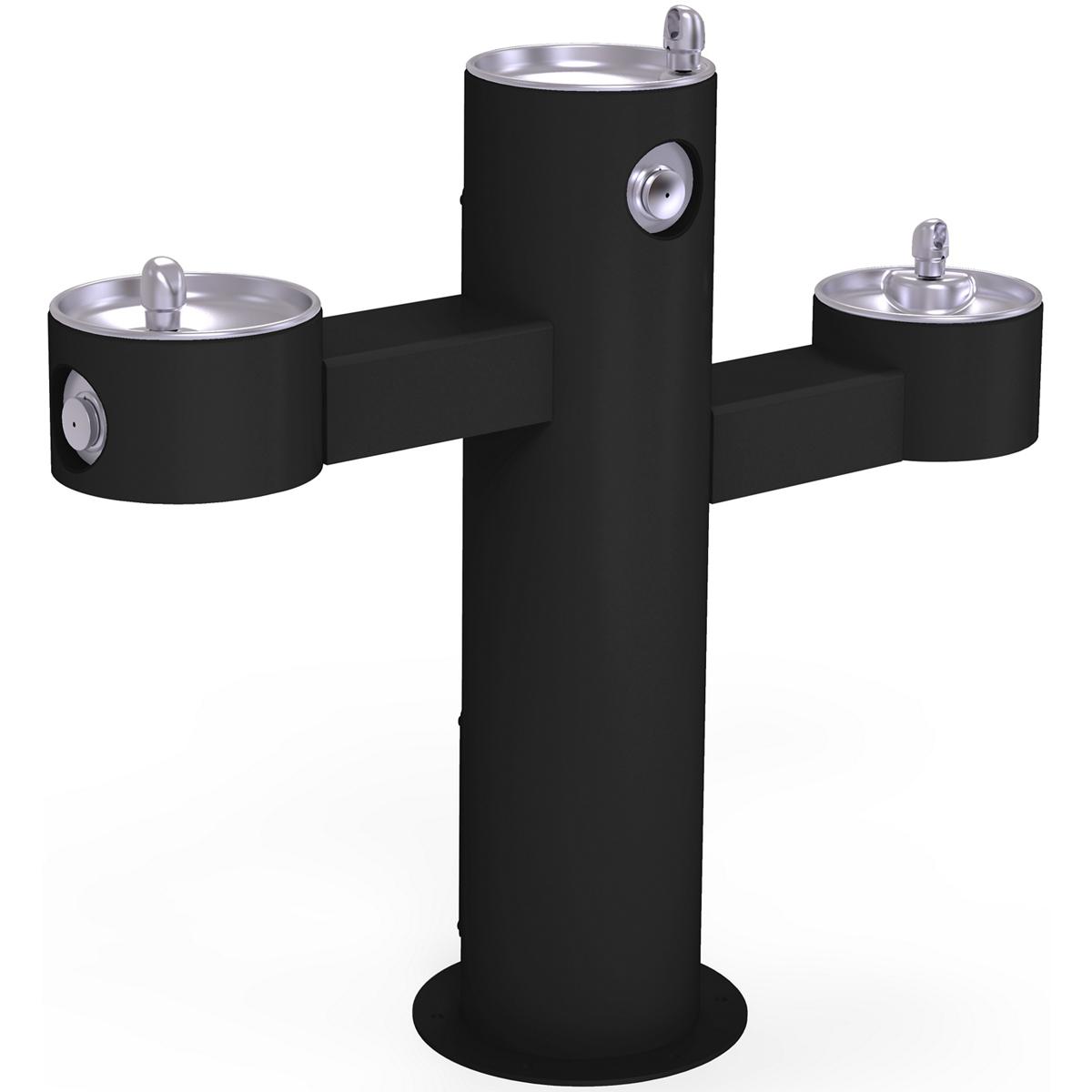 Elkay LK4430FRKBLK Elkay Outdoor Fountain Tri-Level Pedestal Non-Filtered, Non-Refrigerated Black