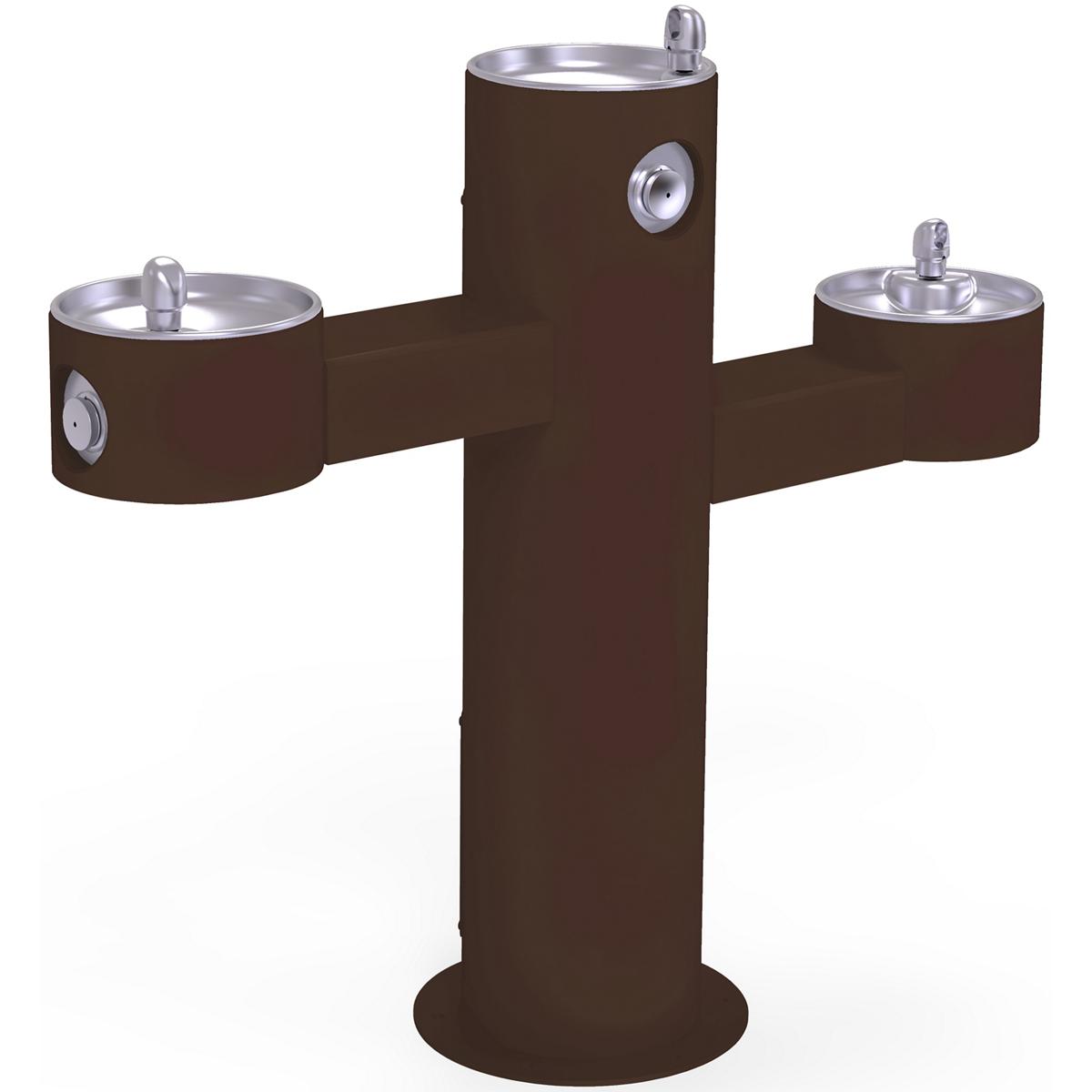 Elkay LK4430FRKBRN Elkay Outdoor Fountain Tri-Level Pedestal Non-Filtered, Non-Refrigerated Brown