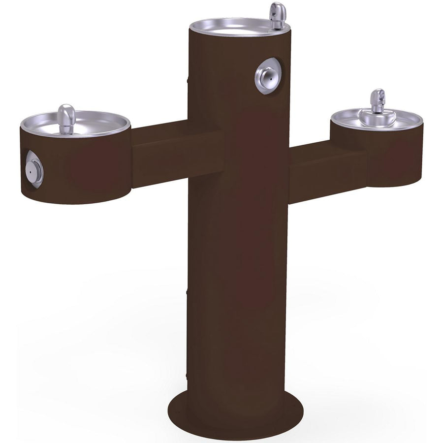 Elkay LK4430FRKBRN Elkay Outdoor Fountain Tri-Level Pedestal Non-Filtered, Non-Refrigerated Brown