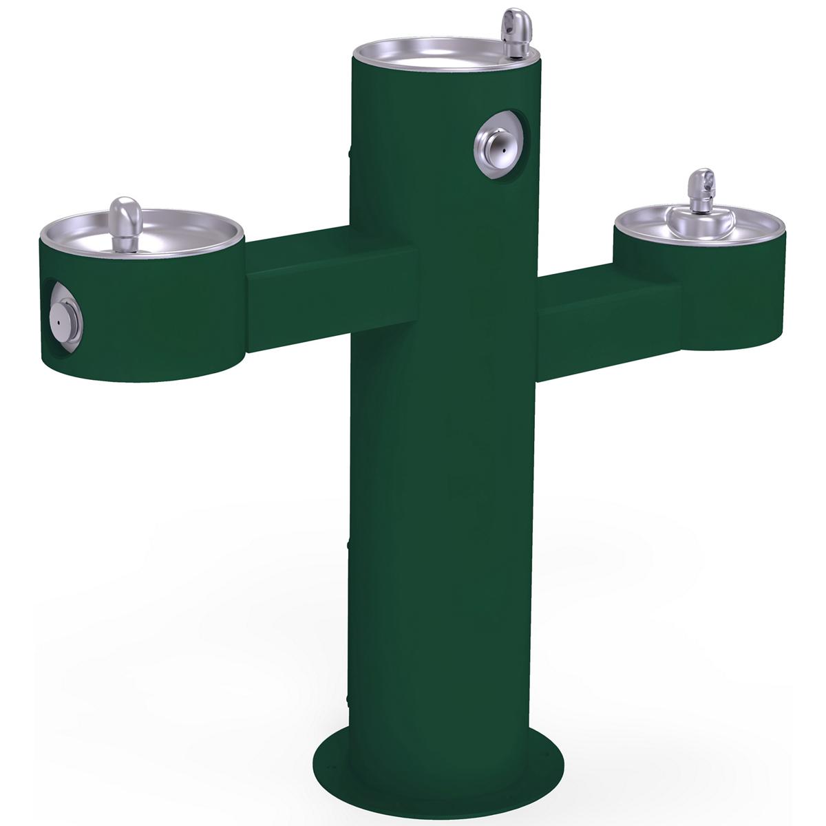 Elkay Commercial LK4430FRKEVG Elkay Outdoor Fountain Tri-Level Pedestal Non-Filtered, Non-Refrigerated Evergreen