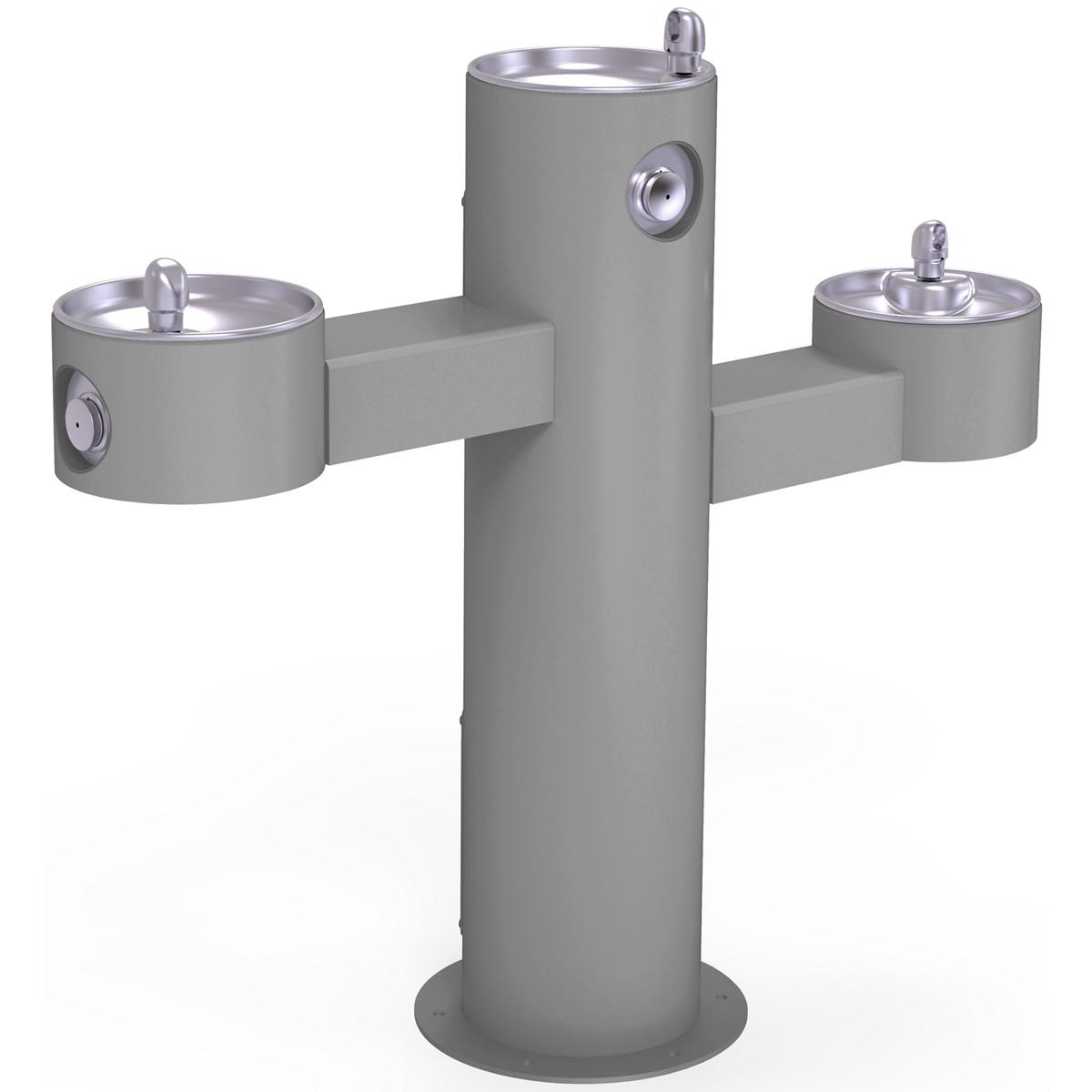 Elkay Commercial LK4430FRKGRY Elkay Outdoor Fountain Tri-Level Pedestal Non-Filtered, Non-Refrigerated Gray
