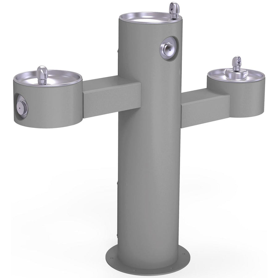 Elkay Commercial LK4430FRKGRY Elkay Outdoor Fountain Tri-Level Pedestal Non-Filtered, Non-Refrigerated Gray