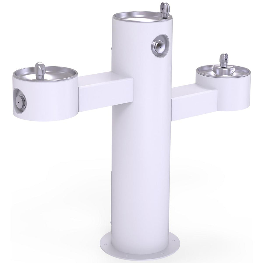 Elkay Commercial LK4430FRKWHT Elkay Outdoor Fountain Tri-Level Pedestal Non-Filtered, Non-Refrigerated - White