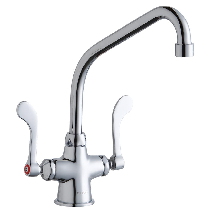 Elkay Commercial LK500HA08T4 Elkay Single Hole Faucet with 8" High Arc Spout and 4" Wristblade Handles - Chrome