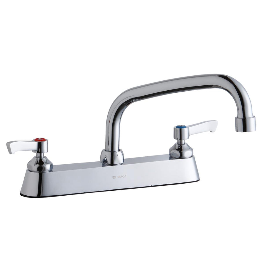 Elkay Commercial LK810AT08L2 Elkay 8" Centerset Faucet with 8" Arc Spout and 2" Lever Handles, Chrome
