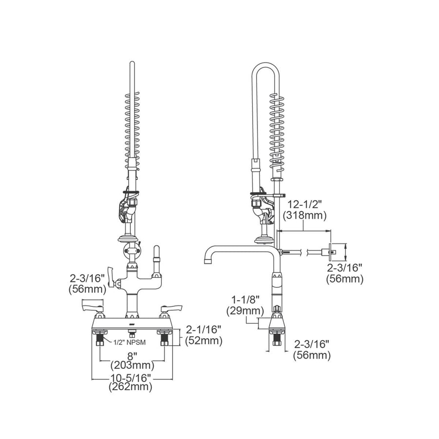 Elkay LK843AF08C Elkay 8in Centerset Exposed Deck Mount Faucet with 44in Flexible Hose and 1.6 GPM Spray Head