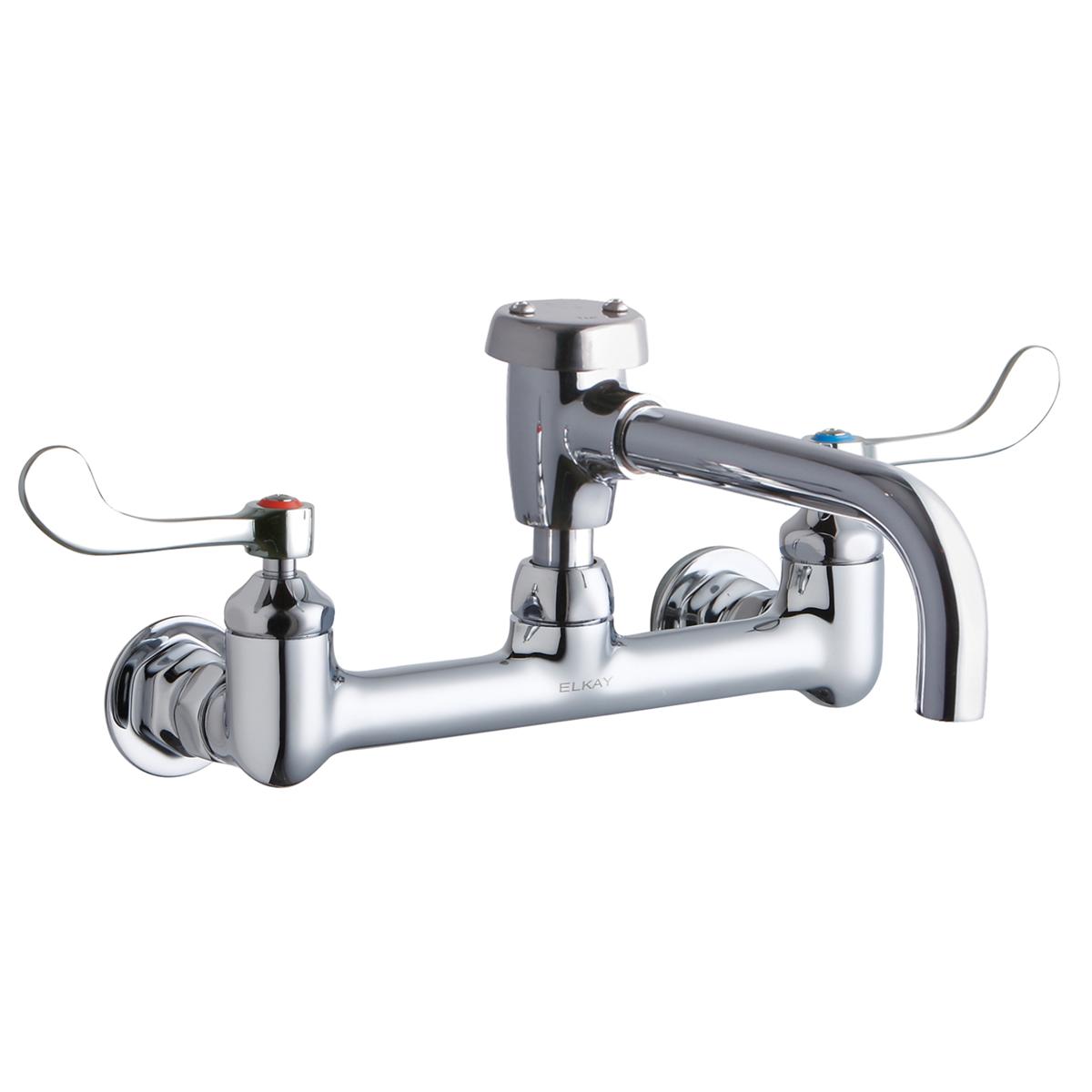 Elkay Commercial LK940VS07T4H Elkay 8" Centerset Wall Mount Faucet - 7" Vented Spout, 4" Wristblade Handles, 1/2in Offset Inlets