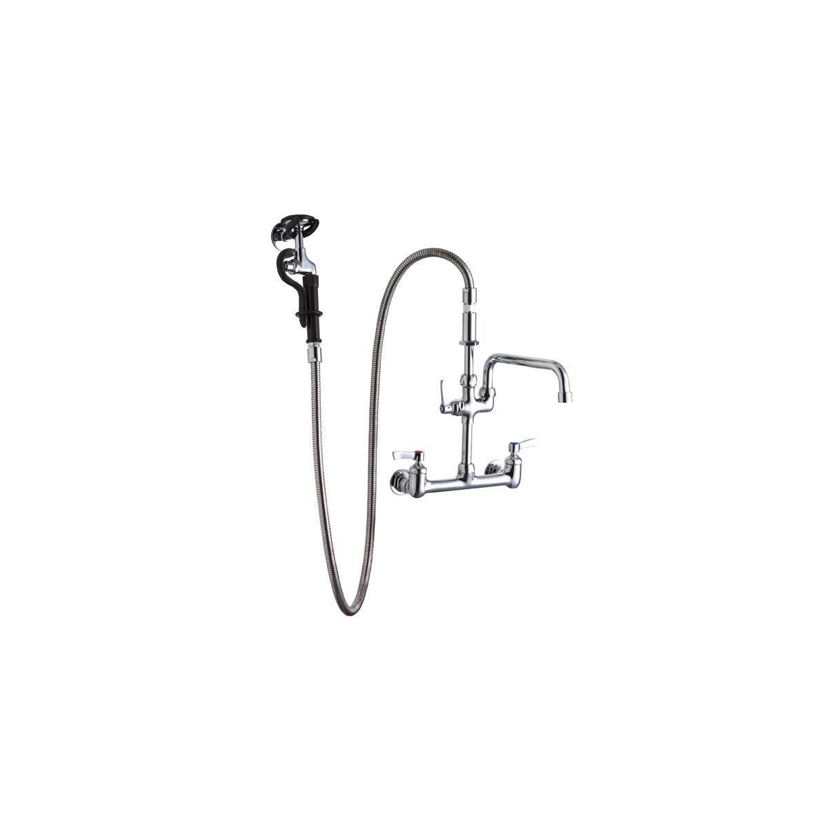 Elkay LK960AF08C Elkay 8" Centerset Wall Mount Faucet with 60in Flexible Hose and 1.6 GPM Spray Head