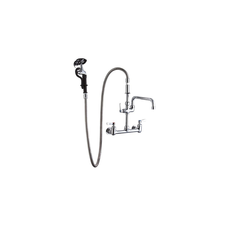 Elkay LK960AF08C Elkay 8" Centerset Wall Mount Faucet with 60in Flexible Hose and 1.6 GPM Spray Head