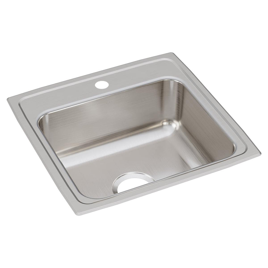 Elkay Residential LR19191 Elkay Lustertone Classic Stainless Steel 19-1/2" x 19" x 7-1/2", 1-Hole Single Bowl Drop-in Sink