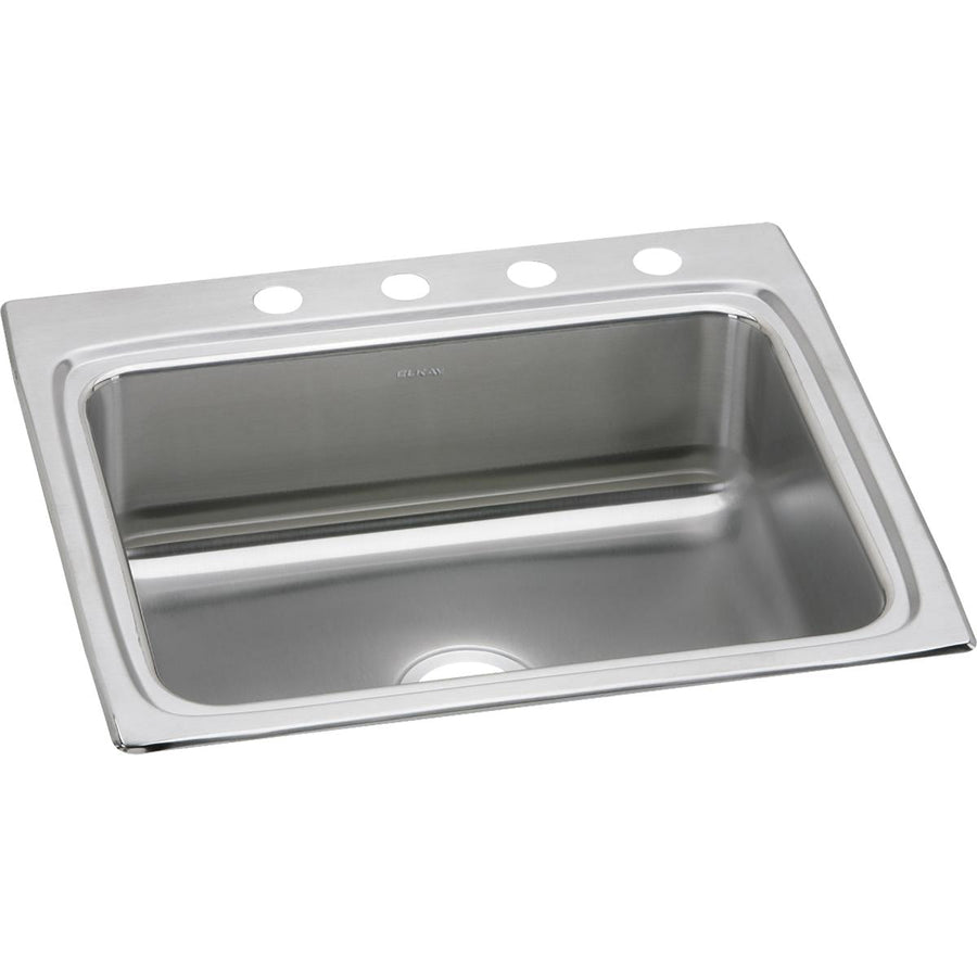 Elkay LR25224 Elkay Lustertone Classic Stainless Steel 25" x 22" x 8-1/8", 4-Hole Single Bowl Drop-in Sink