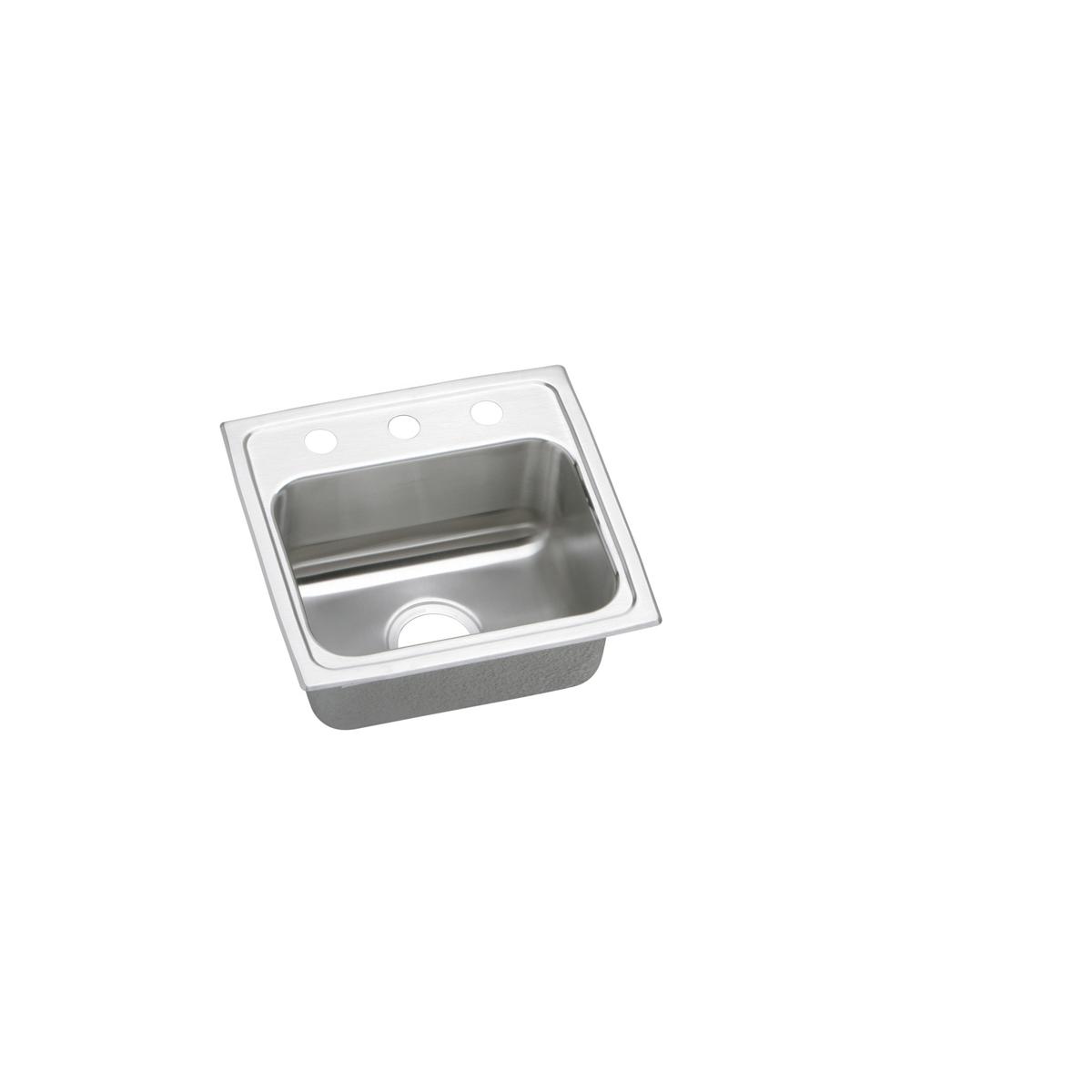 Elkay Residential LRADQ1716603 Elkay Lustertone Classic Stainless Steel 17" x 16" x 6", 3-Hole Single Bowl Drop-in ADA Sink with Quick-clip