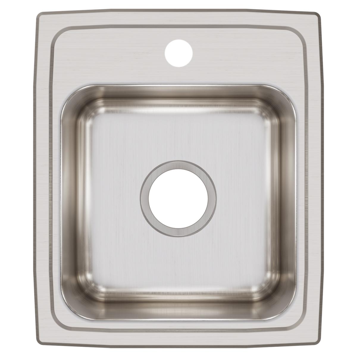Elkay Residential LRQ15171 Elkay Lustertone Classic Stainless Steel 15" x 17-1/2" x 7-5/8", 1-Hole Single Bowl Drop-in Bar Sink with Quick-clip