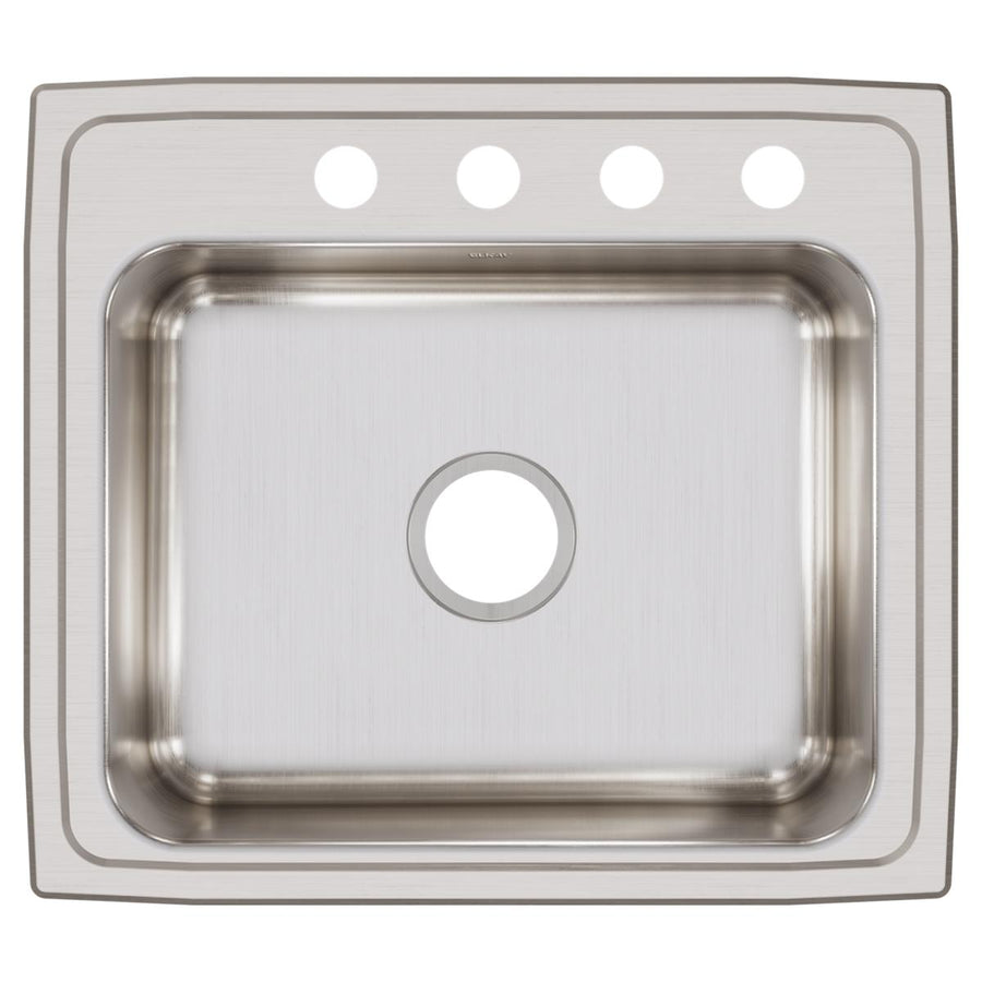 Elkay Residential LRQ22194 Elkay Lustertone Classic Stainless Steel 22" x 19-1/2" x 7-5/8", 4-Hole Single Bowl Drop-in Sink with Quick-clip