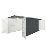 10'x20' Metal Shed with Double Front Doors & Side Entry Door