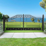 10'x4"x4" Gate Post with Brackets for Dual Swing Driveway Gates, Set of 2