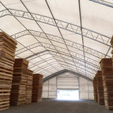 W50'xL100'xH23' Double Truss Storage Shelter