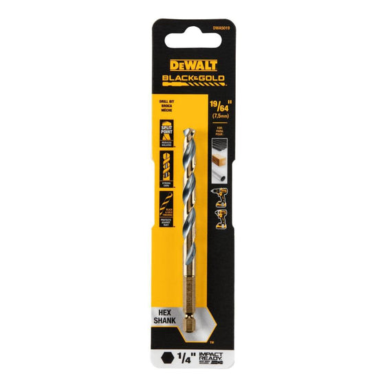 19/64" BLK/GLD IR Bit, 3/Pack
