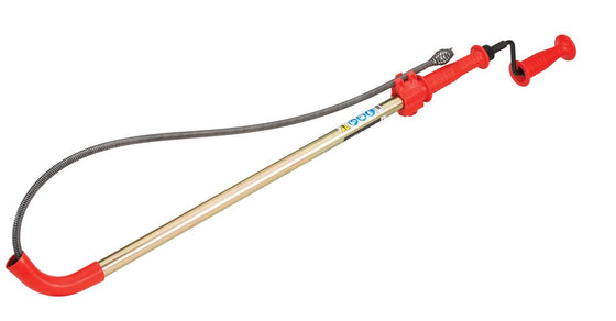 Toilet Auger, 6' x 1/2" Kink-Resistant Cable, Drop Head, Vinyl Guard for Porcelain Protection
