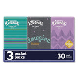 Kleenex 11976 On The Go Packs Facial Tissues, 3-Ply, White, 10 Sheets/Pouch, 3 Pouches/Pack, 36 Packs/Carton