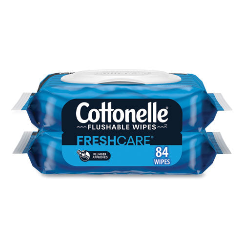 Cottonelle 35970 Fresh Care Flushable Cleansing Cloths, 1-Ply, 3.73 x 5.5, White, 84/Pack, 8 Packs/Carton