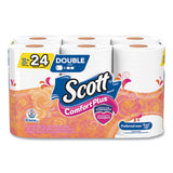 Scott 47618 ComfortPlus Toilet Paper, Double Roll, Bath Tissue, Septic Safe, 1-Ply, White, 231 Sheets/Roll, 12 Rolls/Pack, 4 Packs/Carton