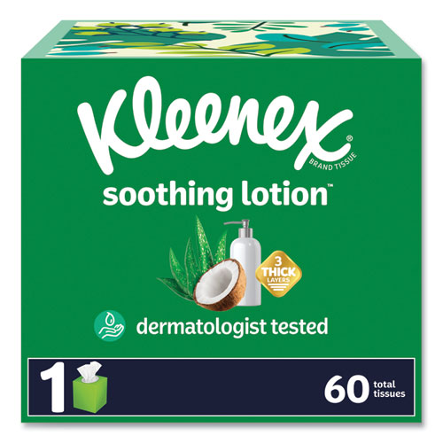 Kleenex 54271 Lotion Facial Tissue, 3-Ply, White, 60 Sheets/Box, 27 Boxes/Carton