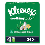 Kleenex 54289 Lotion Facial Tissue, 3-Ply, White, 60 Sheets/Box, 4 Boxes/Pack, 8 Packs/Carton