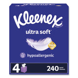 Kleenex 54308 Ultra Soft Facial Tissue, 3-Ply, White, 60 Sheets/Box, 4 Boxes/Pack, 3 Packs/Carton