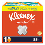 Kleenex 54505 Anti-Viral Facial Tissue, 3-Ply, White, 55 Sheets/Box, 27 Boxes/Carton