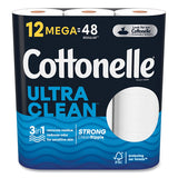Cottonelle 55489 Ultra CleanCare Toilet Paper, Strong Tissue, Mega Rolls, Septic Safe, 1-Ply, White, 284/Roll, 12 Rolls/Pack, 48 Rolls/Carton