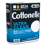 Cottonelle 55699 Ultra CleanCare Toilet Paper, Strong Tissue, Mega Rolls, Septic Safe, 1-Ply, White, 284/Roll, 6 Rolls/Pack, 36 Rolls/Carton