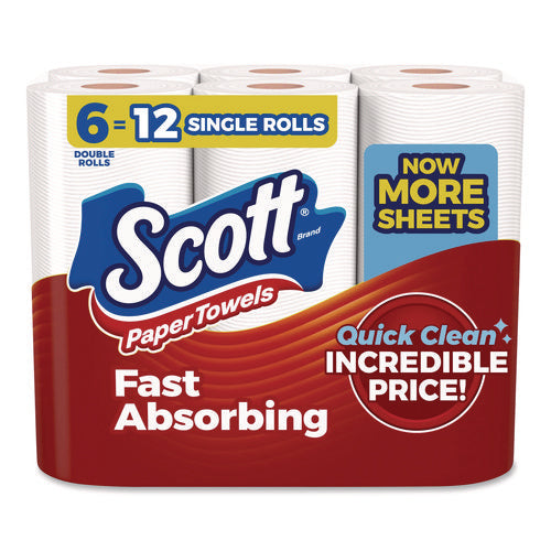 Scott 56668 Choose-a-Size Mega Kitchen Roll Paper Towels, 1-Ply, 108/Roll, 6 Rolls/Pack, 4 Packs/Carton