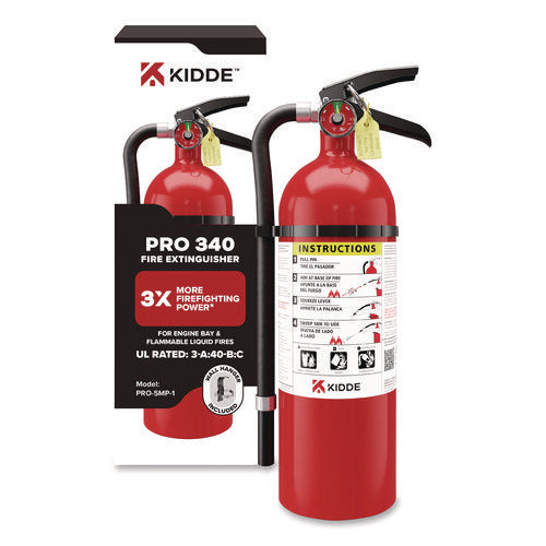 Kidde 21032142 Pro-5MP Series Fire Extinguisher, with Wall Hanger, 3-A, 40-B:C, 5.5 lbs