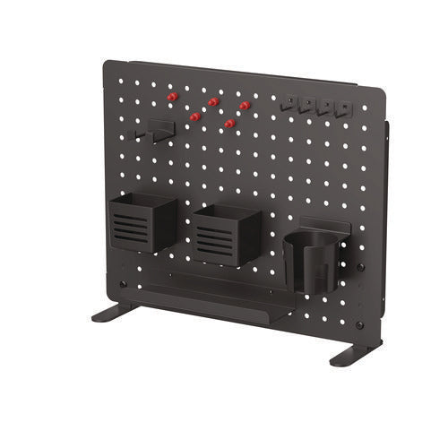 Kantek PBS120B Pegboard Organizer, Three Compartments, 20.58 x 1 x 17, Black, Steel