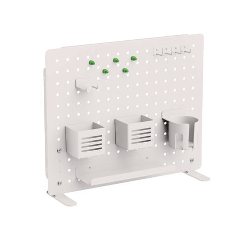 Kantek PBS120W Pegboard Organizer, Three Compartments, 20.58 x 1 x 17, White, Steel
