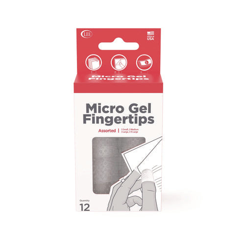LEE 41410 Micro-Gel Fingertips, Small, Medium, Large, X-Large, Clear, 12/Pack