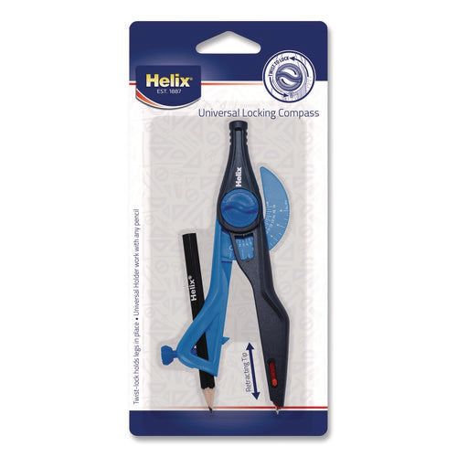 Maped Helix 37279 Universal Plastic Locking Compass, 12" Maximum Diameter, Randomly Assorted Colors