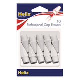 Maped Helix 37360 Professional Hi-Polymer Oversized Pencil Cap Erasers, For Pencil Marks, White, 10/Pack