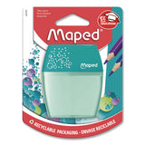 Maped Helix 634755 Shaker Two-Hole Canister Pencil Sharpener, 3.74 x 1.02 x 4.92, Randomly Assorted Color