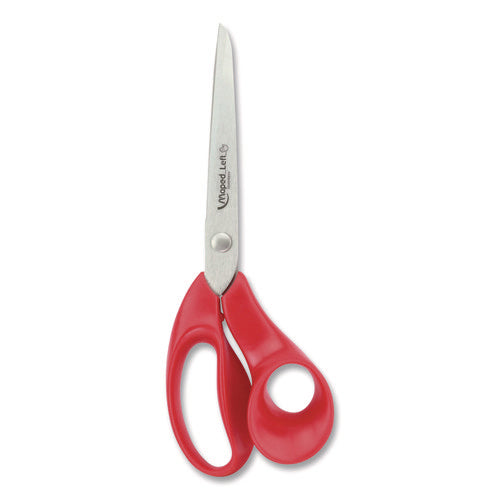 Maped Helix 686549 Expert Left-Handed Multipurpose Scissors, 8.25" Long, 5" Cut Length, Straight Red Handle