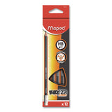 Maped Helix 854721ZT Black'Peps Jumbo Triangular Pencils, HB (#2), Black Lead, Orange/Black Barrel, Dozen