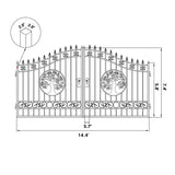 14x8 ft Steel Dual Swing Driveway Gate