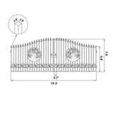 20x8 ft Steel Dual Swing Driveway Gate