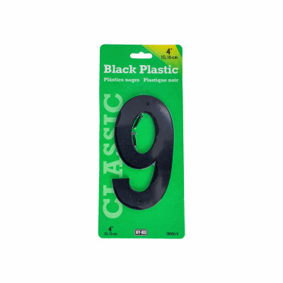 HY-KO PROD CO A31409 4" Blck Plst Hse Nbr-#9