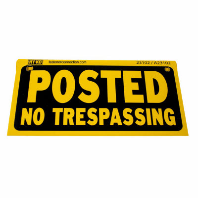 HY-KO PROD CO A23102 Posted No Trsps Sign