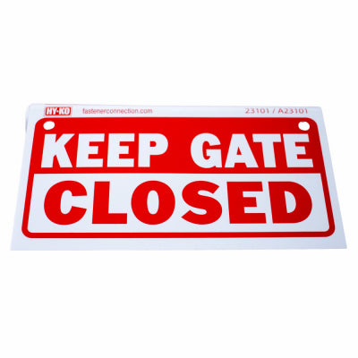 HY-KO PROD CO A23101 Keep Gate Clsd Sign