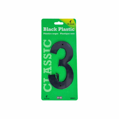 HY-KO PROD CO A31403 4" Blck Plst Hse Nbr-#3