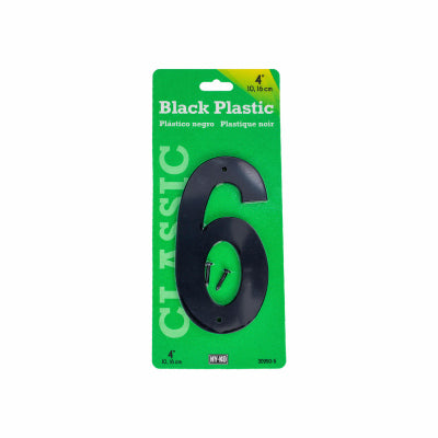 HY-KO PROD CO A31406 4" Blck Plst Hse Nbr-#6
