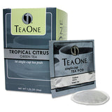 Tea One 39820706141 Tea Pods, Tropical Citrus Green, 14/box